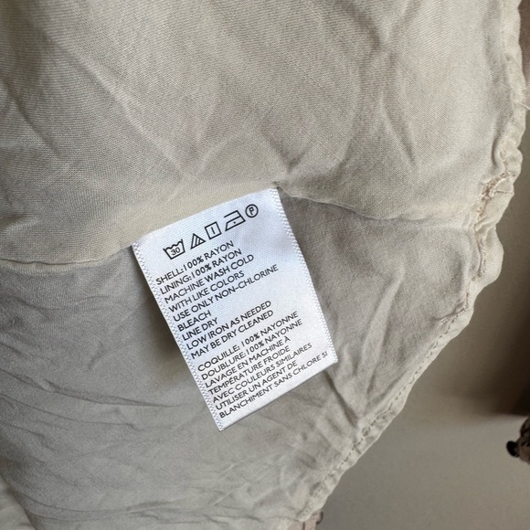 Ecote Cream Floral Mini Babydoll Long Sleeve Dress Women 0 Boho Flowing Coquette - Picture 5 of 6